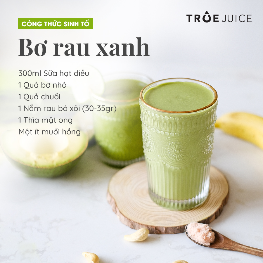 sinh tố bơ rau xanh